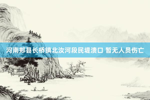 河南郏县长桥镇北汝河段民堤溃口 暂无人员伤亡