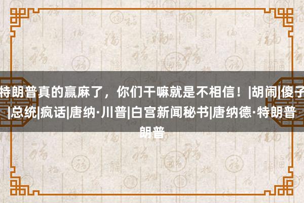 特朗普真的赢麻了，你们干嘛就是不相信！|胡闹|傻子|总统|疯话|唐纳·川普|白宫新闻秘书|唐纳德·特朗普