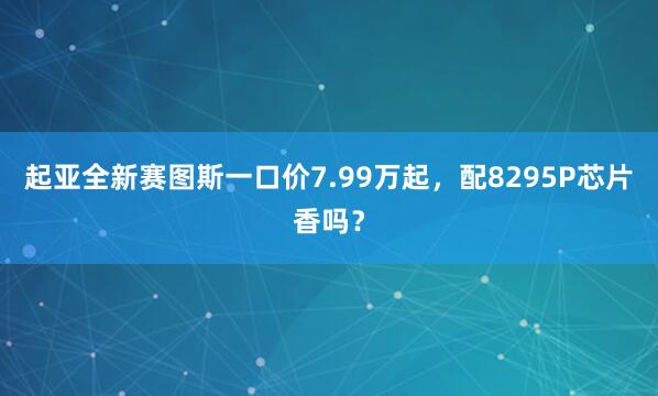 起亚全新赛图斯一口价7.99万起，配8295P芯片香吗？