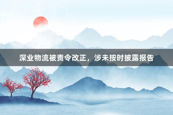 深业物流被责令改正，涉未按时披露报告