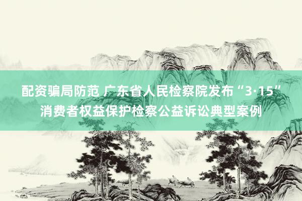 配资骗局防范 广东省人民检察院发布“3·15”消费者权益保护检察公益诉讼典型案例