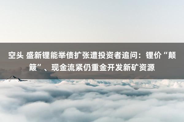 空头 盛新锂能举债扩张遭投资者追问：锂价“颠簸”、现金流紧仍重金开发新矿资源