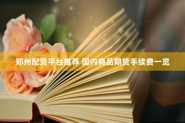 郑州配资平台推荐 国内商品期货手续费一览