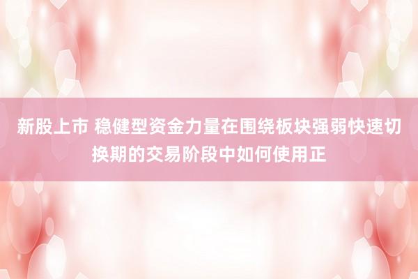 新股上市 稳健型资金力量在围绕板块强弱快速切换期的交易阶段中如何使用正