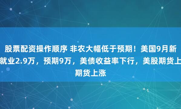 股票配资操作顺序 非农大幅低于预期！美国9月新增就业2.9万，预期9万，美债收益率下行，美股期货上涨